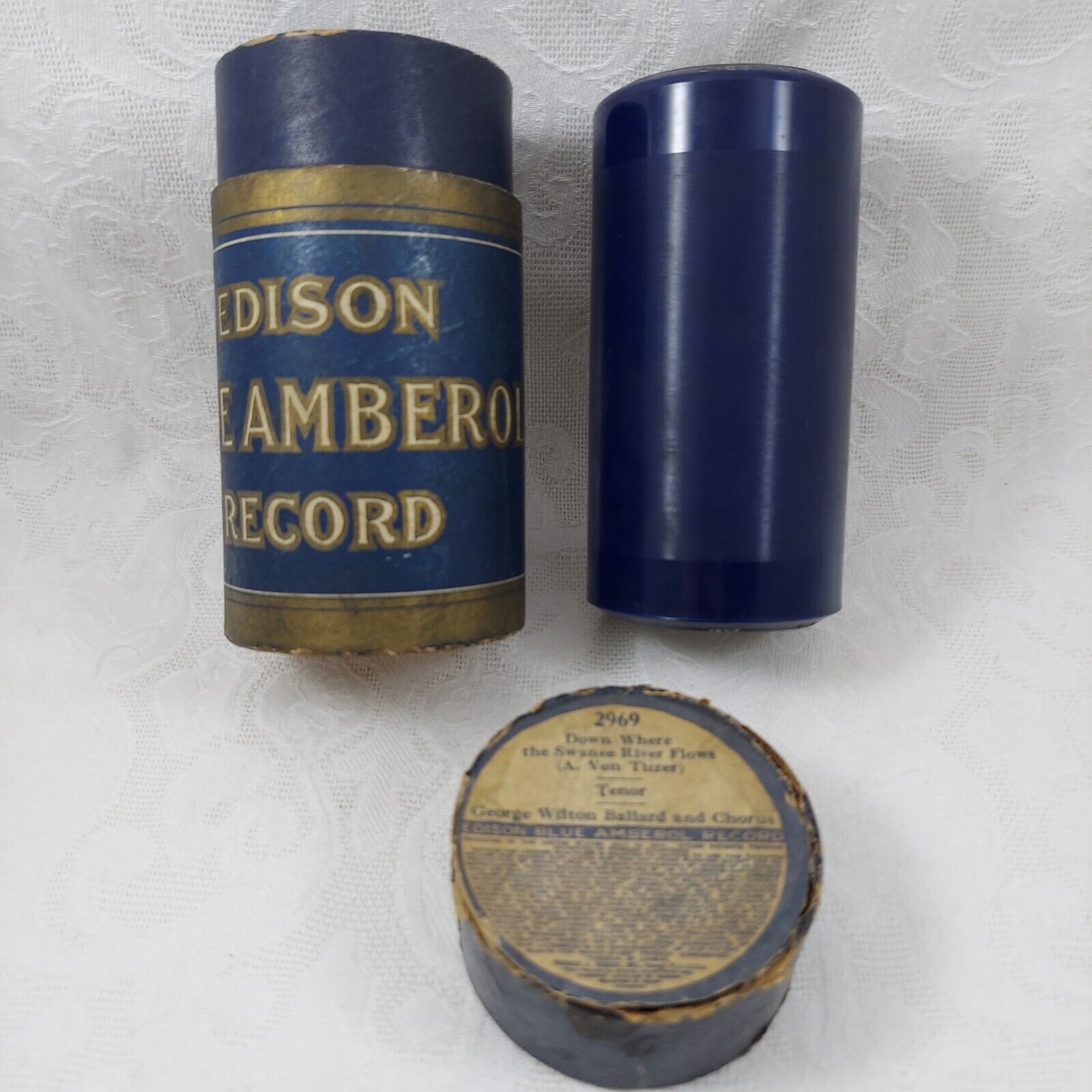 Edison Blue Amberol Cylinder Record 2969 'down Where The Swanee River Flows'