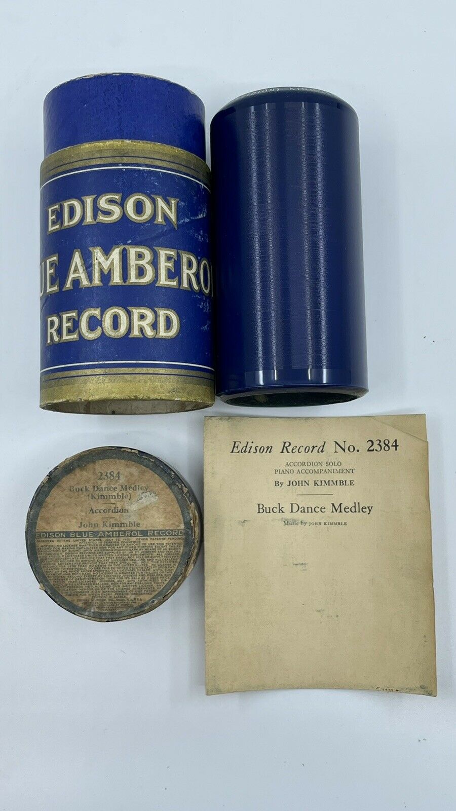 Edison Blue Amberol 2384 “buck Dance Medley” By John Kimmble
